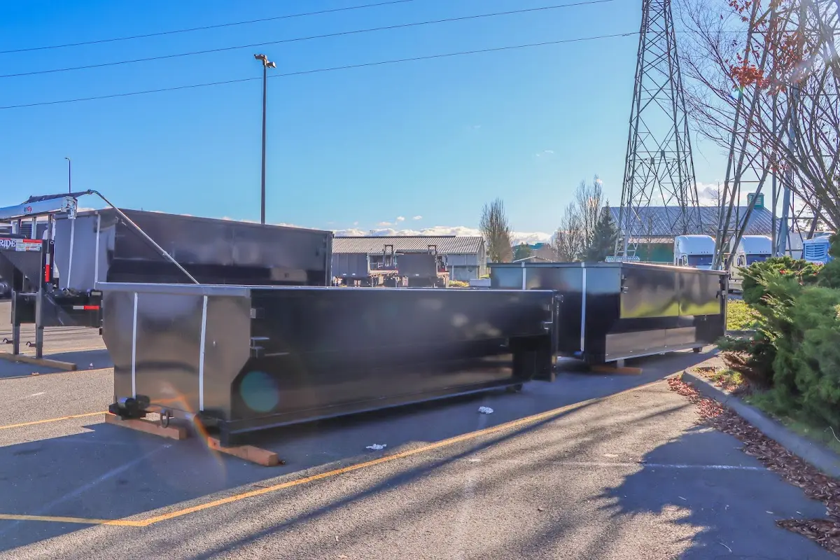 Roll-off dumpster ready for waste disposal at job site for Residential Dumpster Rental in Fallbrook